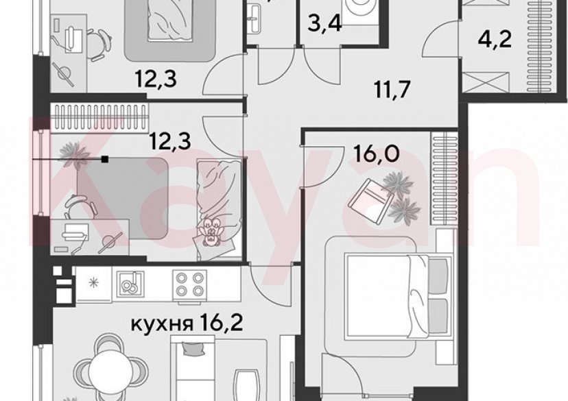 Продажа 4-комн. квартиры, 78 кв.м фото 0