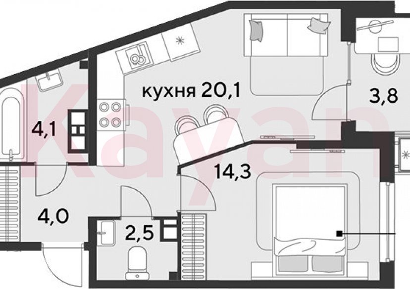 Продажа 2-комн. квартиры, 45 кв.м фото 0