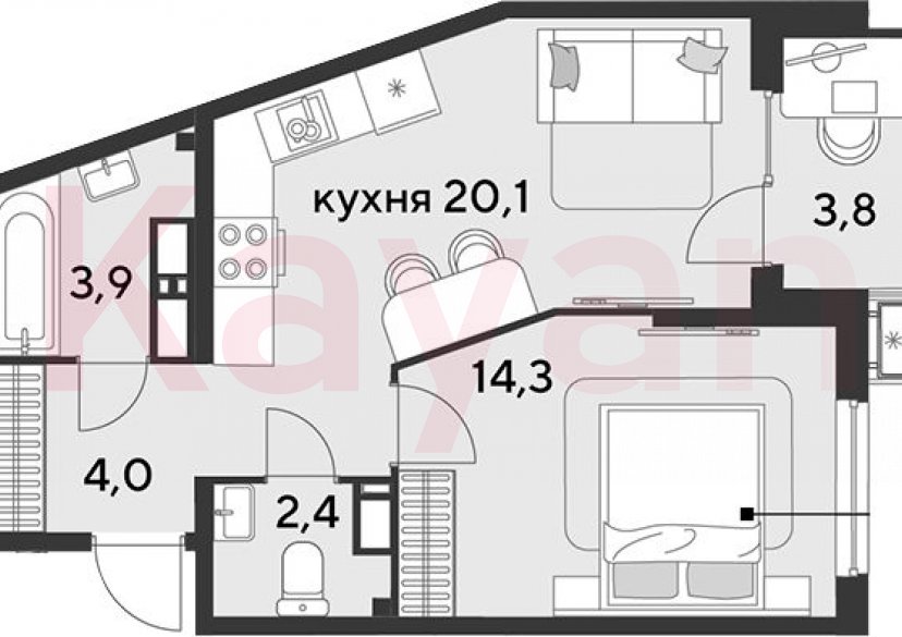 Продажа 2-комн. квартиры, 44.7 кв.м фото 0