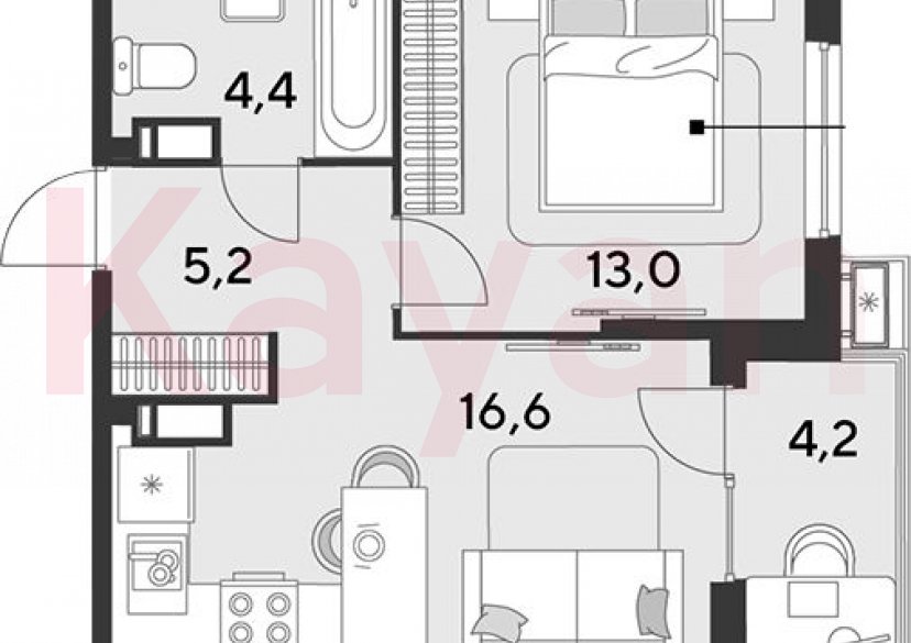 Продажа 2-комн. квартиры, 39.2 кв.м фото 0