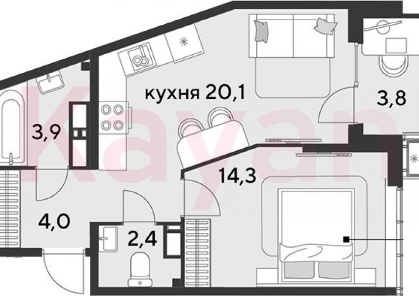 Продажа 2-комн. квартиры, 44.7 кв.м фото 0