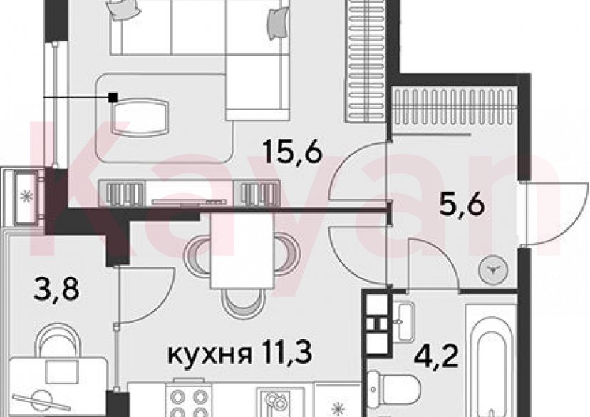 Продажа 1-комн. квартиры, 36.7 кв.м фото 0