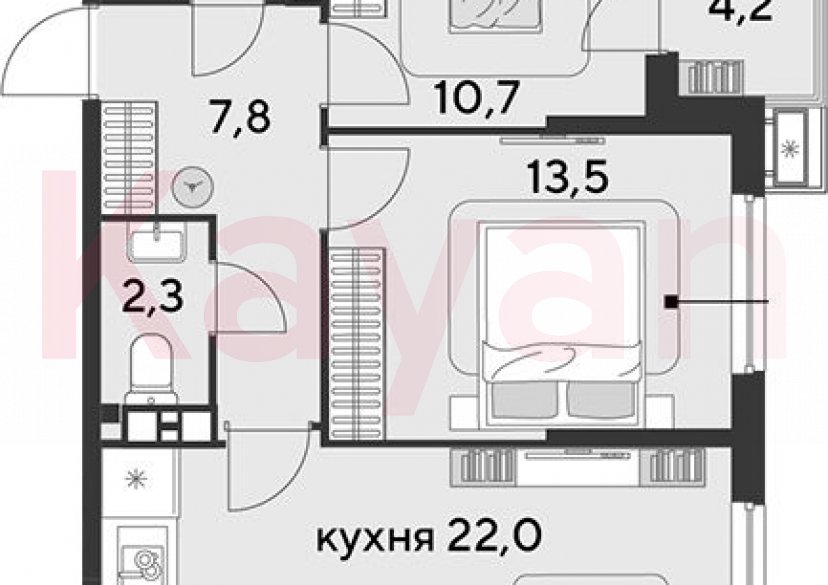 Продажа 3-комн. квартиры, 60.4 кв.м фото 0