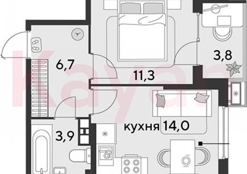 Продажа 1-комн. квартиры, 35.9 кв.м фото 0