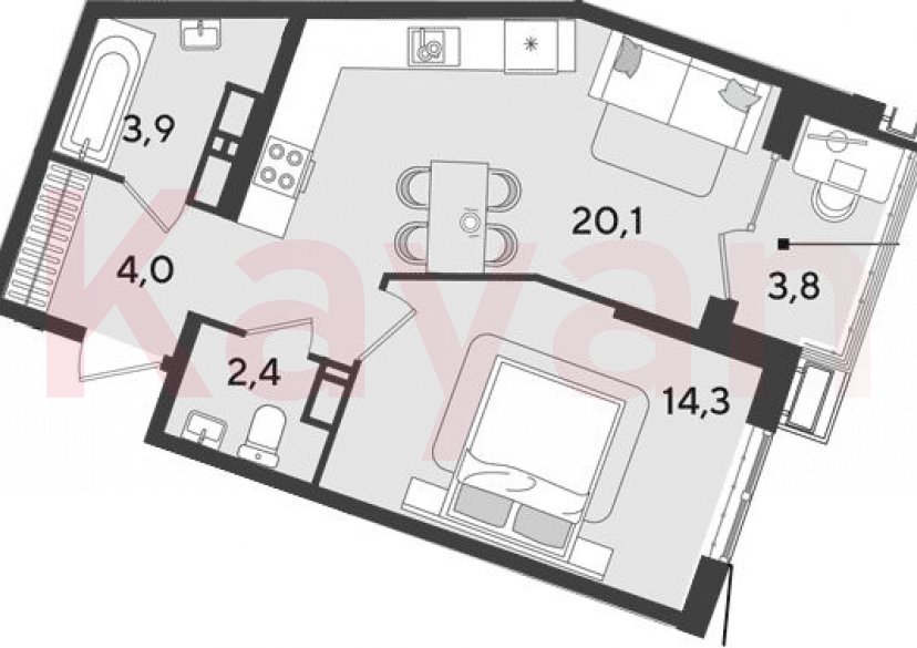 Продажа 2-комн. квартиры, 44.7 кв.м фото 0