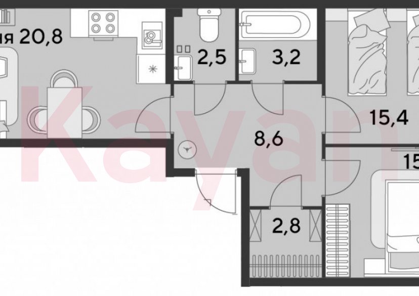 Продажа 3-комн. квартиры, 68.3 кв.м фото 0