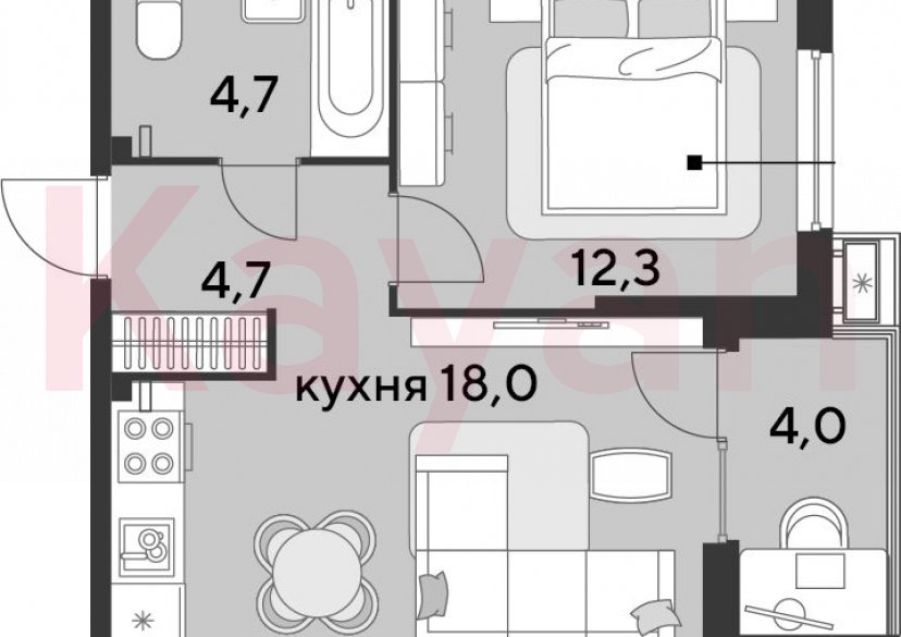 Продажа 2-комн. квартиры, 39.7 кв.м фото 0