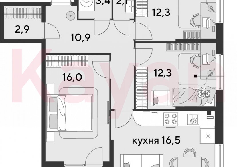 Продажа 4-комн. квартиры, 76.4 кв.м фото 0