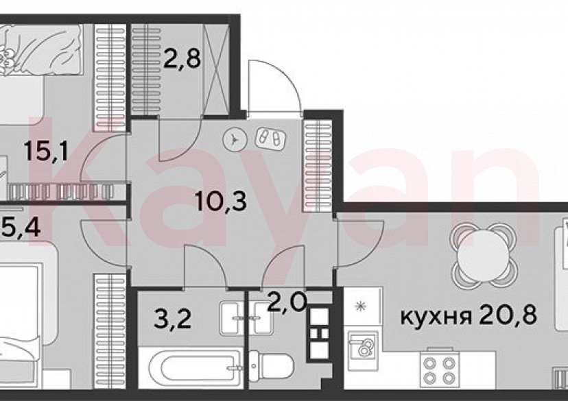 Продажа 3-комн. квартиры, 69.6 кв.м фото 0