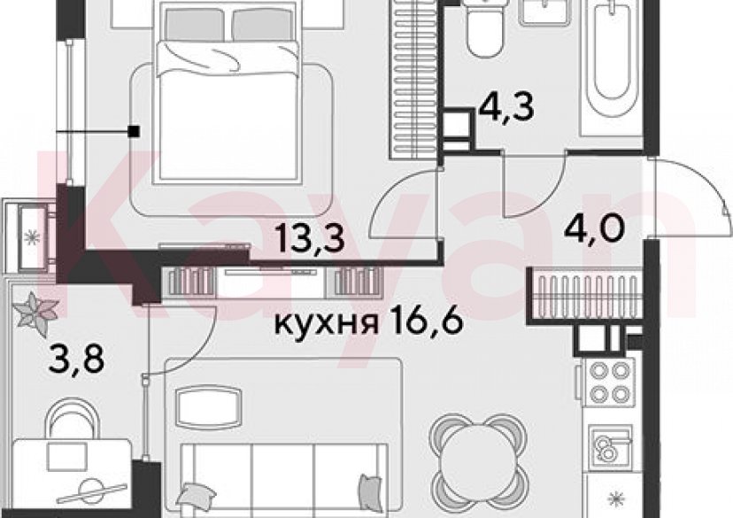 Продажа 2-комн. квартиры, 38.2 кв.м фото 0