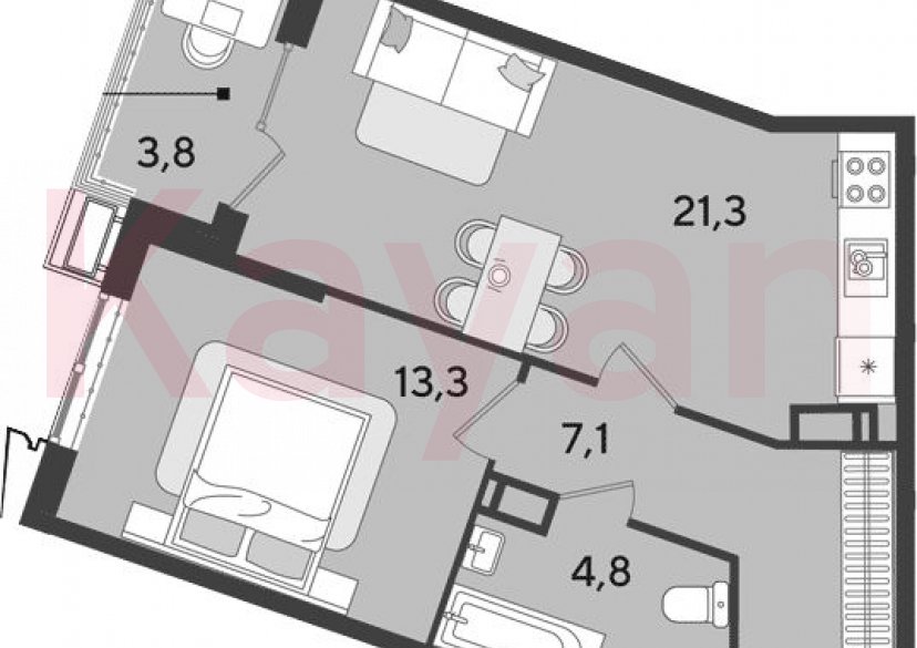 Продажа 2-комн. квартиры, 46.5 кв.м фото 0