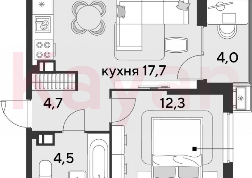 Продажа 2-комн. квартиры, 39.2 кв.м фото 0