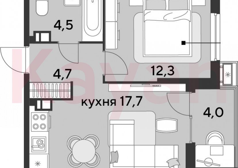 Продажа 2-комн. квартиры, 39.2 кв.м фото 0