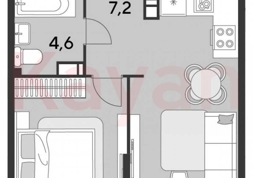 Продажа 2-комн. квартиры, 44.2 кв.м фото 0