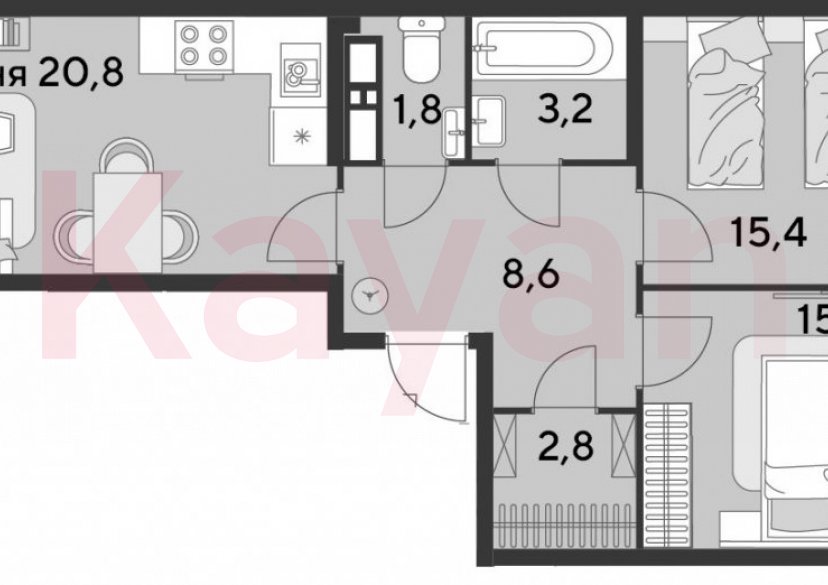 Продажа 3-комн. квартиры, 67.6 кв.м фото 0