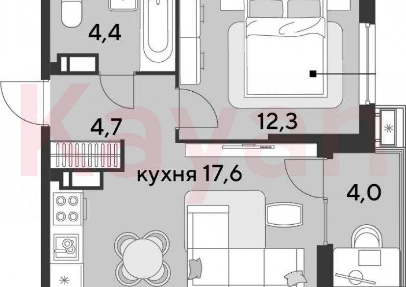 Продажа 2-комн. квартиры, 39 кв.м фото 0