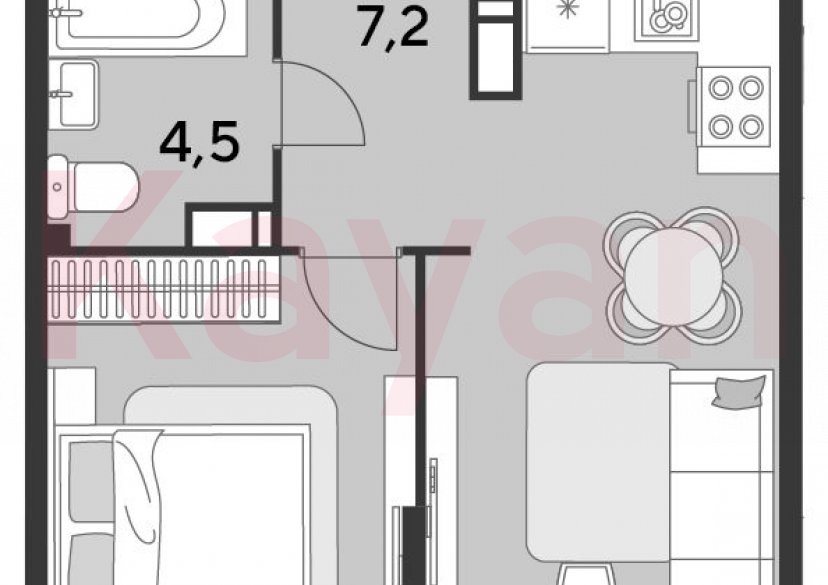 Продажа 2-комн. квартиры, 44 кв.м фото 0