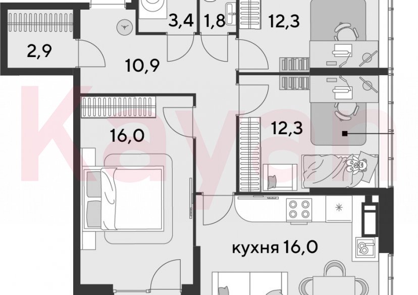 Продажа 4-комн. квартиры, 75.6 кв.м фото 0