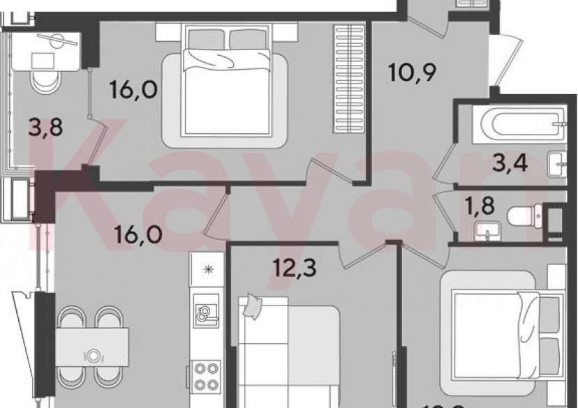 Продажа 4-комн. квартиры, 75.6 кв.м фото 0