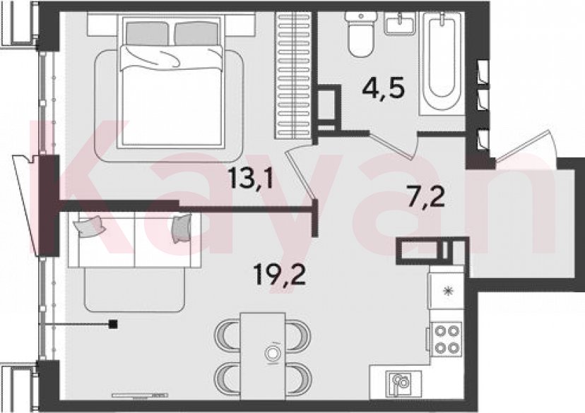 Продажа 2-комн. квартиры, 44 кв.м фото 0