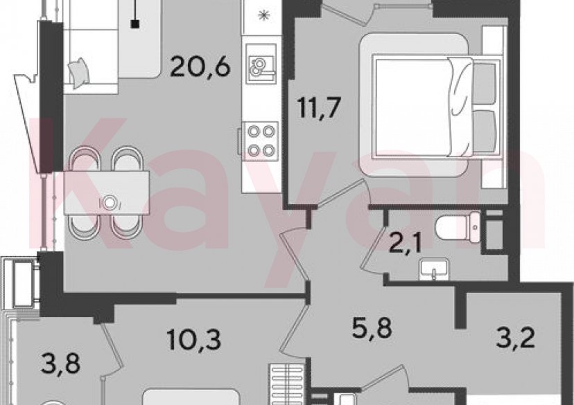 Продажа 3-комн. квартиры, 57.3 кв.м фото 0