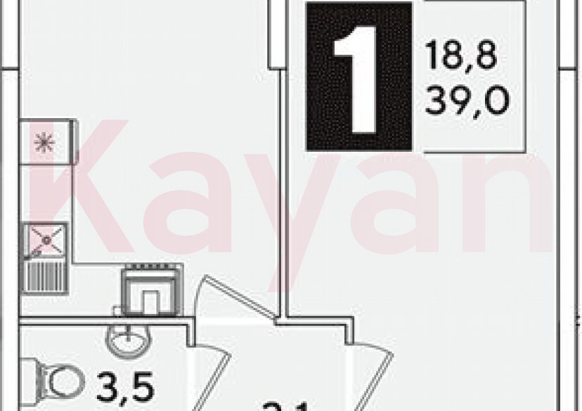 Продажа 1-комн. квартиры, 39 кв.м фото 0