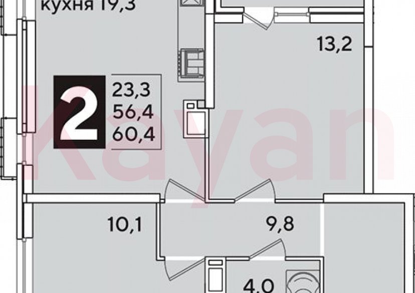 Продажа 3-комн. квартиры, 56.4 кв.м фото 0