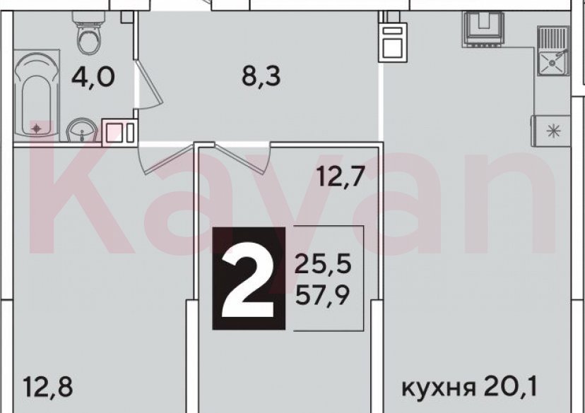 Продажа 3-комн. квартиры, 57.9 кв.м фото 0