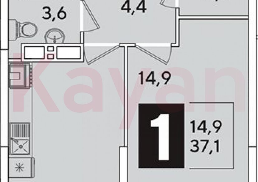 Продажа 1-комн. квартиры, 37.1 кв.м фото 0