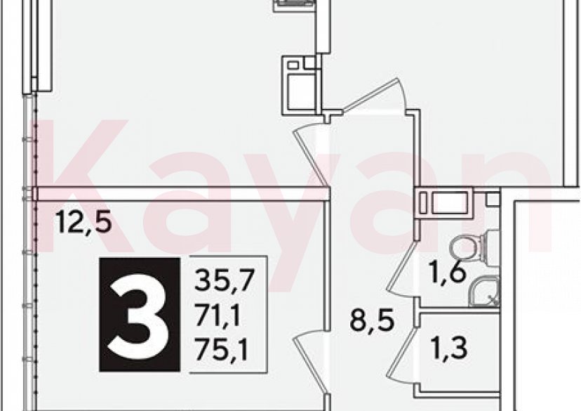 Продажа 4-комн. квартиры, 71.1 кв.м фото 0