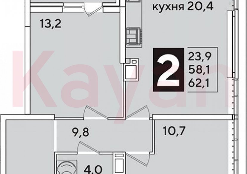 Продажа 3-комн. квартиры, 58.1 кв.м фото 0