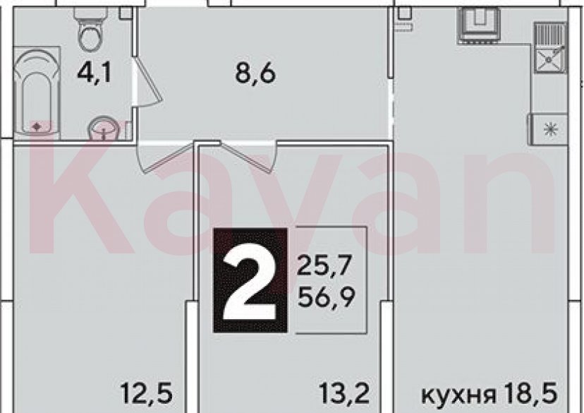 Продажа 3-комн. квартиры, 56.9 кв.м фото 0