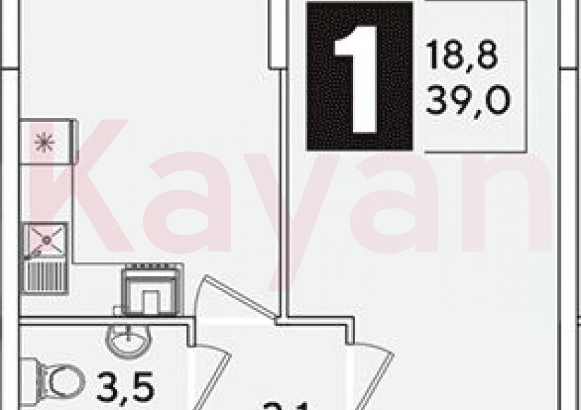 Продажа 1-комн. квартиры, 39 кв.м фото 0