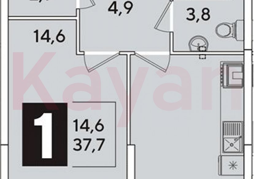 Продажа 1-комн. квартиры, 37.7 кв.м фото 0