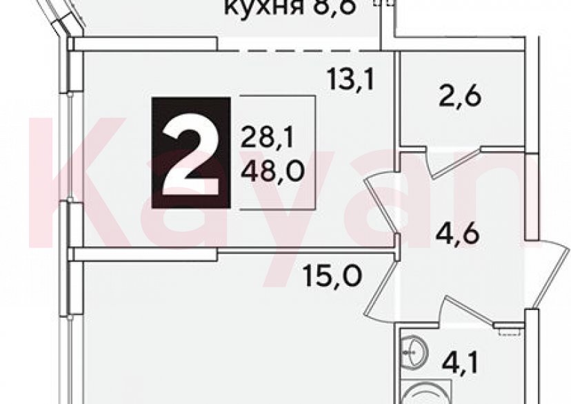 Продажа 2-комн. квартиры, 48 кв.м фото 0