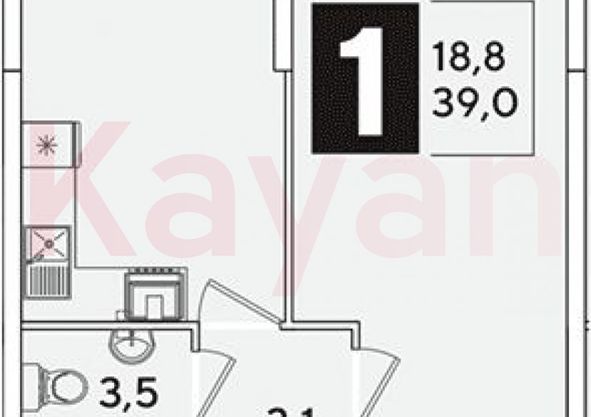 Продажа 1-комн. квартиры, 39 кв.м фото 0