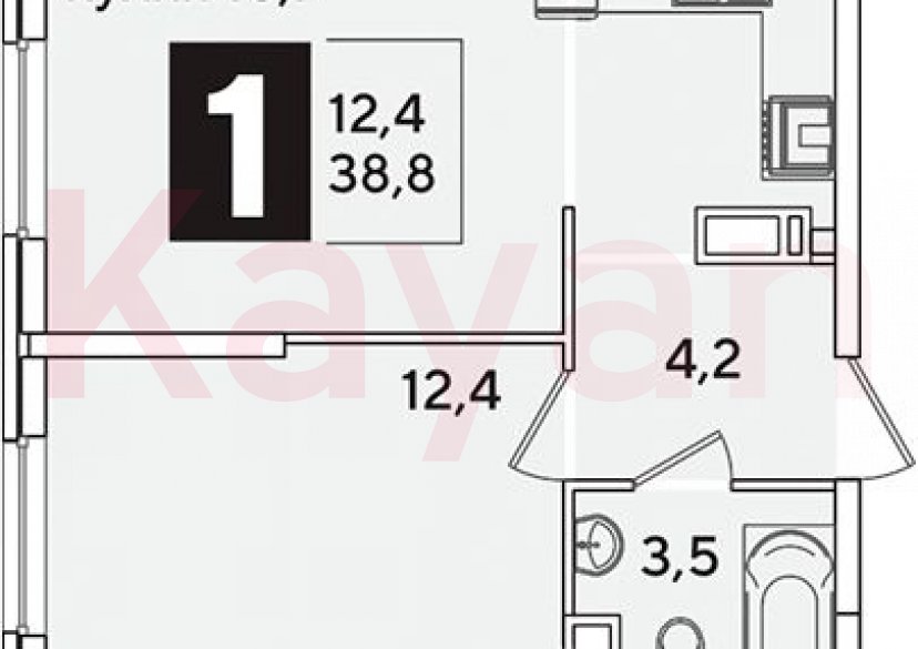 Продажа 2-комн. квартиры, 38.8 кв.м фото 0