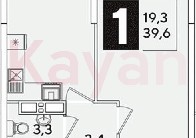 Продажа 1-комн. квартиры, 39.6 кв.м фото 0