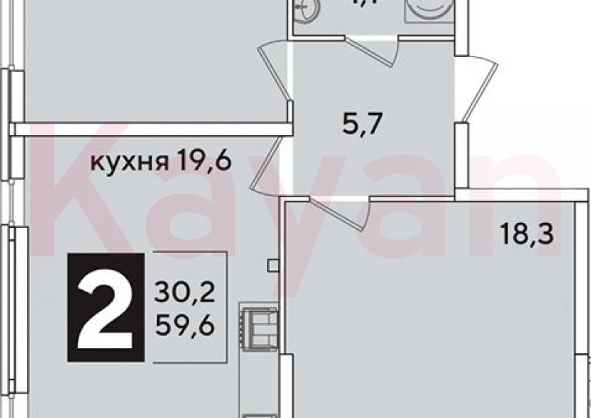 Продажа 3-комн. квартиры, 59.6 кв.м фото 0