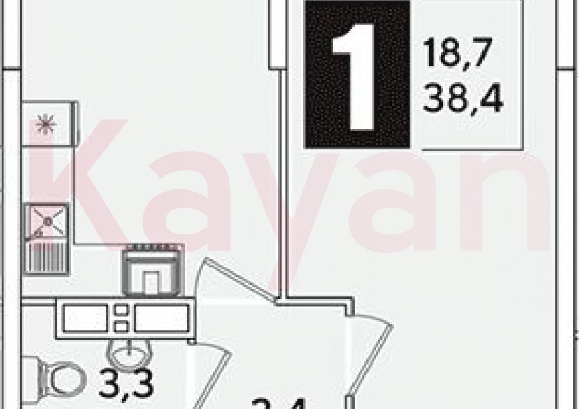 Продажа 1-комн. квартиры, 38.4 кв.м фото 0