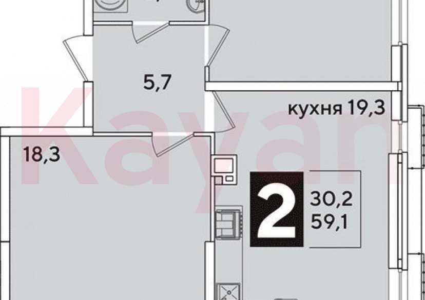 Продажа 3-комн. квартиры, 59.1 кв.м фото 0