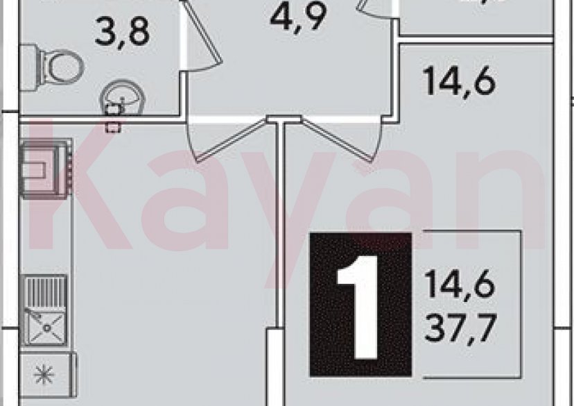 Продажа 1-комн. квартиры, 37.7 кв.м фото 0