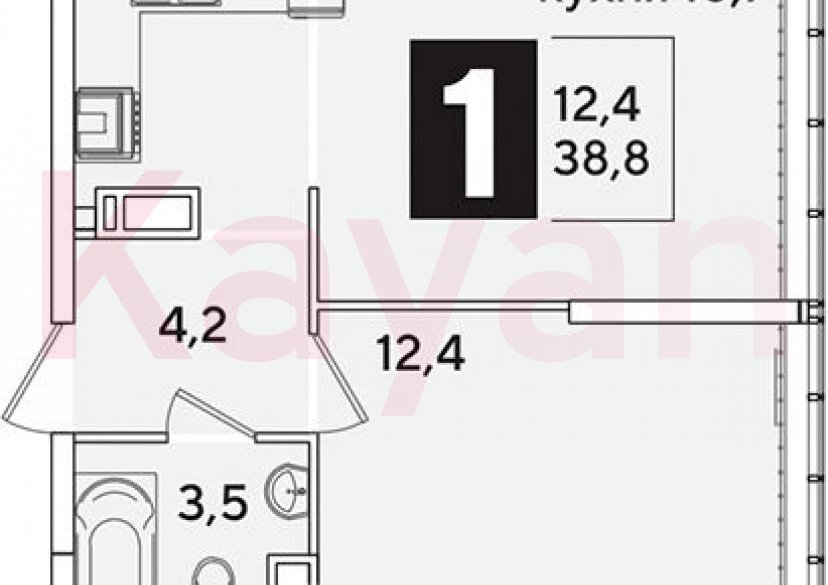 Продажа 2-комн. квартиры, 38.8 кв.м фото 0