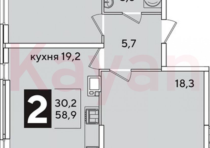 Продажа 3-комн. квартиры, 58.9 кв.м фото 0