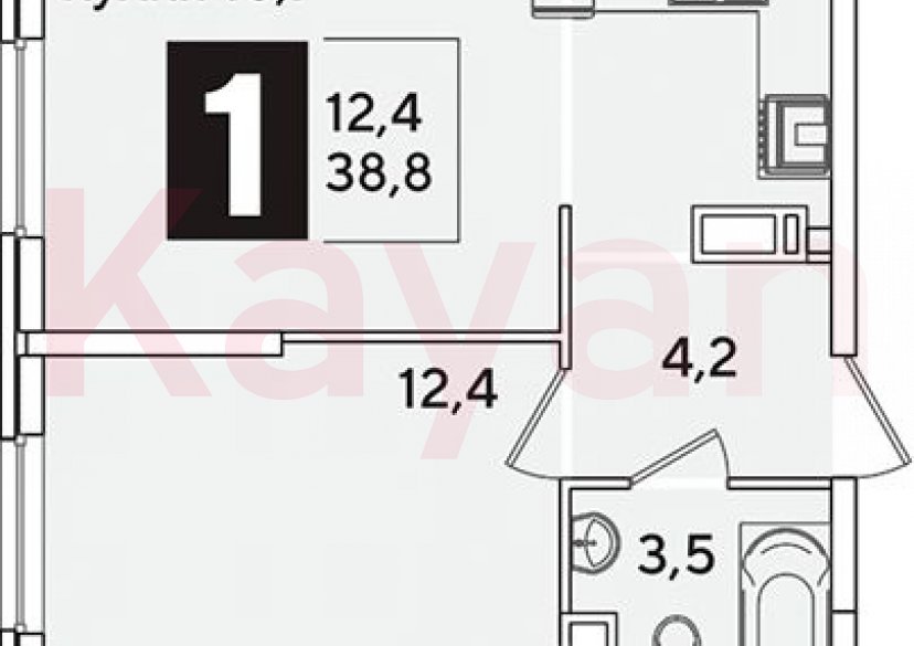 Продажа 2-комн. квартиры, 38.8 кв.м фото 0