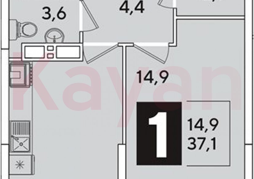 Продажа 1-комн. квартиры, 37.1 кв.м фото 0