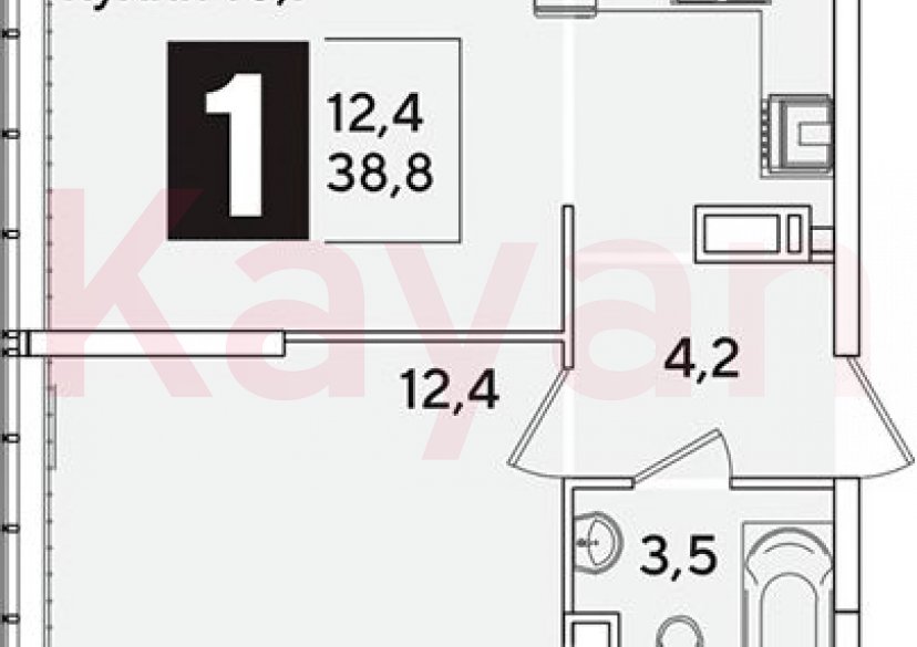 Продажа 2-комн. квартиры, 38.8 кв.м фото 0