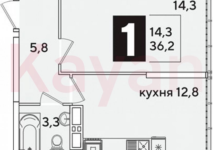 Продажа 1-комн. квартиры, 36.2 кв.м фото 0