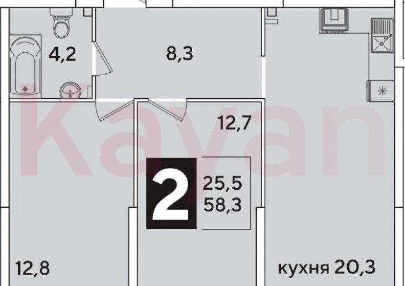 Продажа 3-комн. квартиры, 58.3 кв.м фото 0