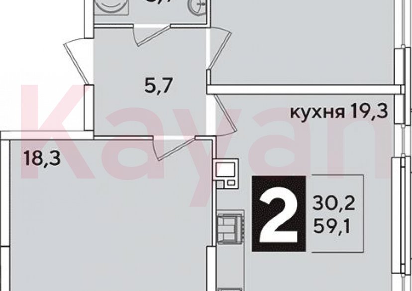 Продажа 3-комн. квартиры, 59.1 кв.м фото 0